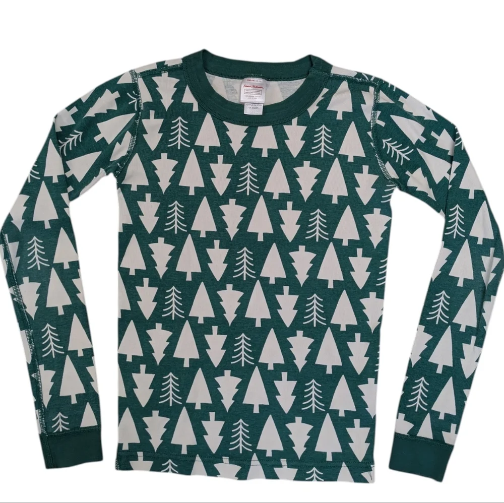Hanna Andersson Christmas Tree Green Holiday Boys Pajama Set Size 12/120 CM